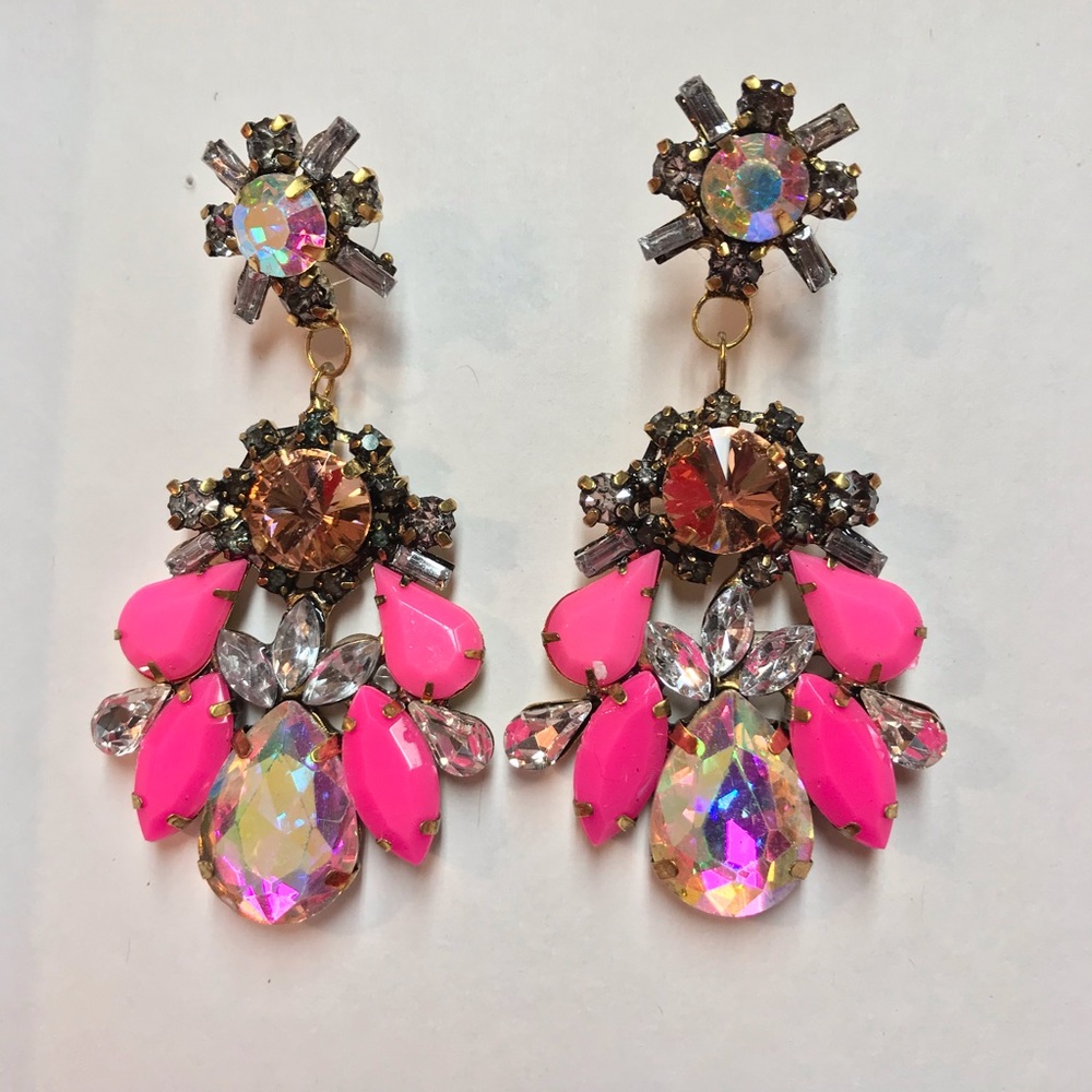 NWOT Pink Statement Earrings